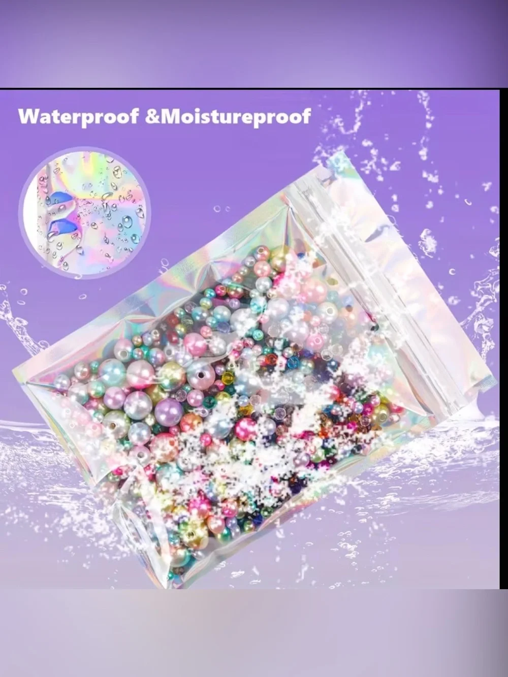 Holographic Reusable Zip Pouches 4x6 pack of 20